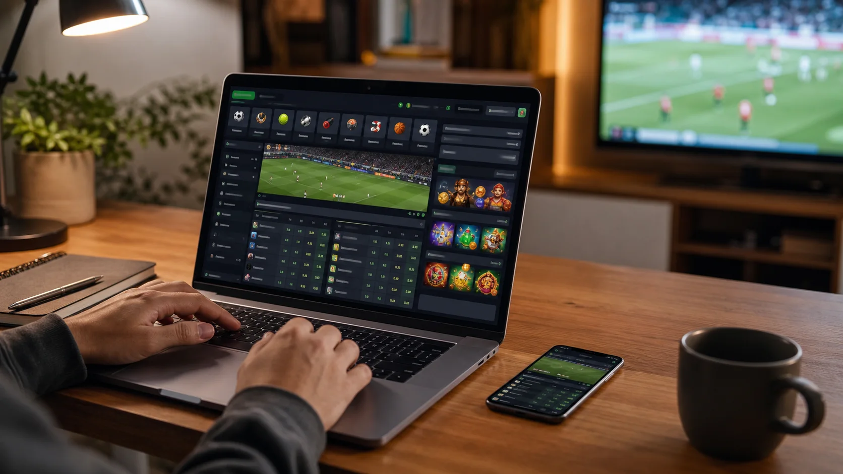 Plataforma betobet em notebook e celular com apostas esportivas e cassino online